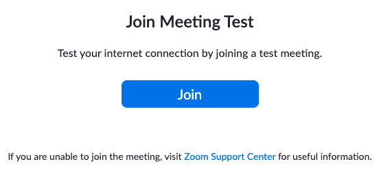 Join a Zoom test meeting